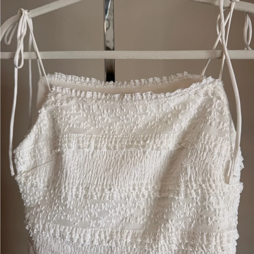 These Three White Ruffle Maxi Dress - Picture 4 of 5